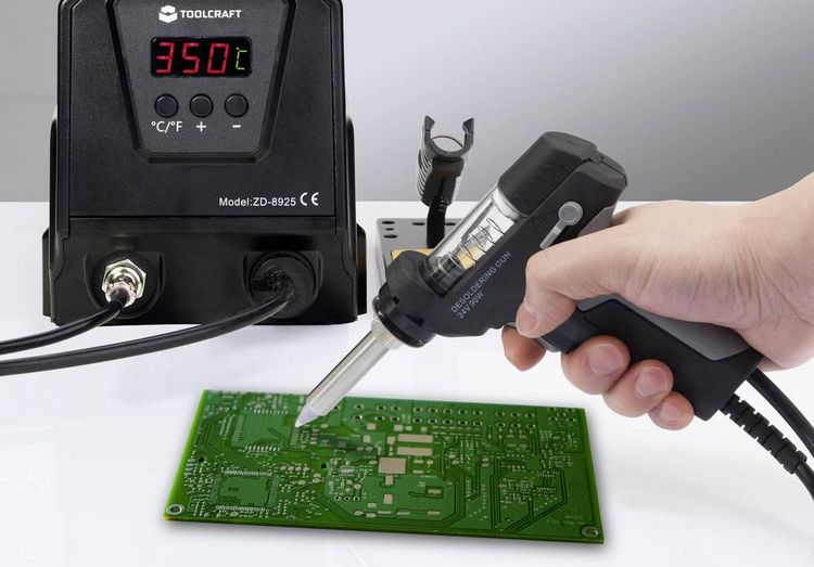 Produktbild: TOOLCRAFT ZD-8925 Entl&ouml;tstation digital 90W 160 - 480&deg;C inkl. Entl&ouml;tsaugpumpe