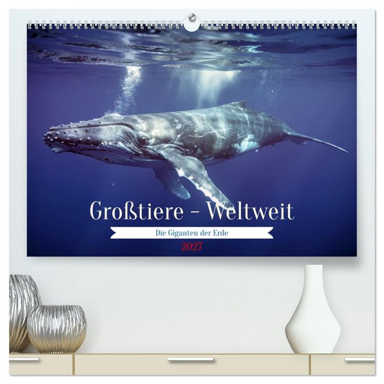 Produktbild: Gro&szlig;tiere - Weltweit (hochwertiger Premium Wandkalender 2027 DIN A2 quer), Kunstdruck in Hochglanz