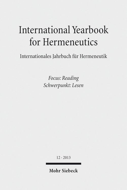 Produktbild: International Yearbook for Hermeneutics / Internationales Jahrbuch f&uuml;r Hermeneutik