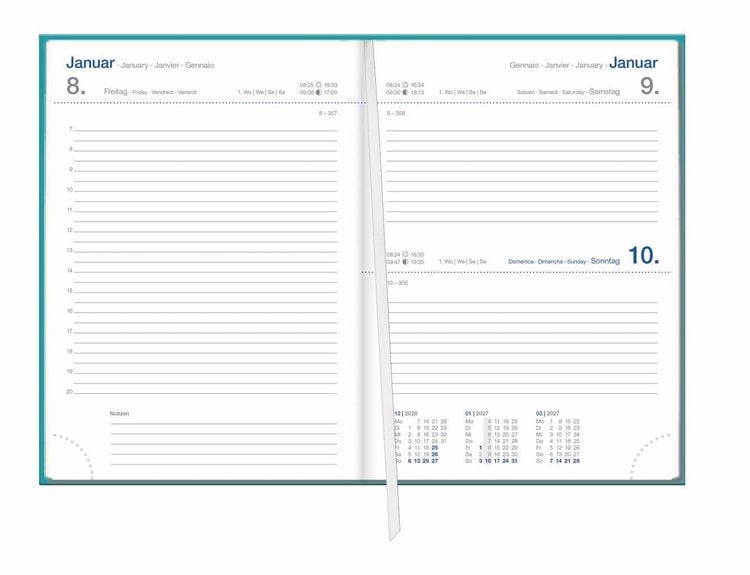 Produktbild: Tages-Cheftimer A6, petrol 2027