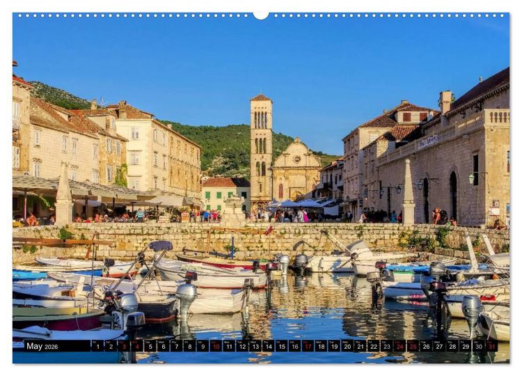 Produktbild: Hvar The sunny Island of Croatia (High Quality Premium Wall Calendar 2026 DIN A2 landscape),CALVENDO 12 Month Wall Calendar