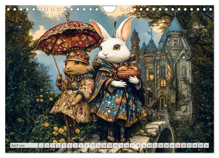 Produktbild: Magische Wesen im Zauberland - Fantasie-Tiere im Steampunk-Kalender (Wandkalender 2026 DIN A4 quer), CALVENDO Monatskalender