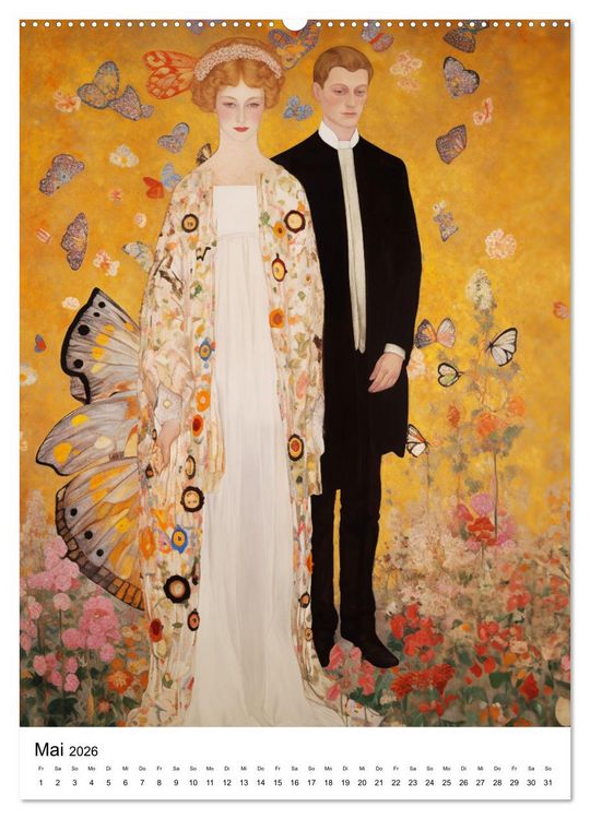 Produktbild: K&uuml;nstliche Impressionen. Ein Jahr in Klimts Natur. (hochwertiger Premium Wandkalender 2026 DIN A2 hoch), Kunstdruck in Hochglanz