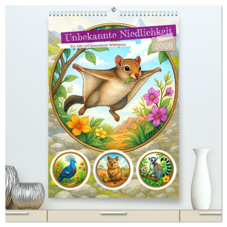 Produktbild: Unbekannte Niedlichkeit (hochwertiger Premium Wandkalender 2026 DIN A2 hoch), Kunstdruck in Hochglanz