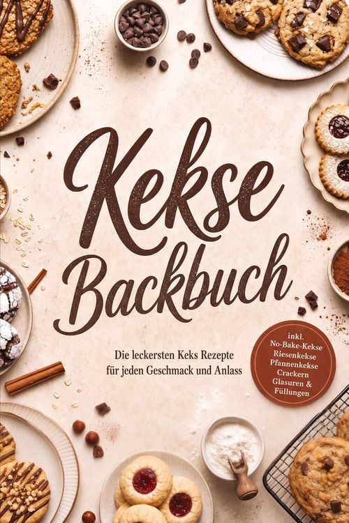 Produktbild: Kekse Backbuch: Die leckersten Keks Rezepte f&uuml;r jeden Geschmack und Anlass &ndash; inkl. No-Bake-Kekse, Riesenkekse, Pfannenkekse, Crackern, Glasuren & F&uuml;llungen
