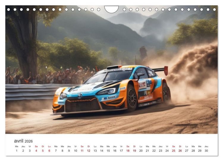 Produktbild: Les voitures de rallye &agrave; l'assaut des pistes (Calendrier mural 2026 DIN A4 vertical), CALVENDO calendrier mensuel