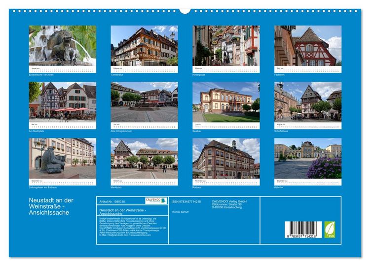 Produktbild: Neustadt an der Weinstra&szlig;e - Ansichtssache (hochwertiger Premium Wandkalender 2026 DIN A2 quer), Kunstdruck in Hochglanz