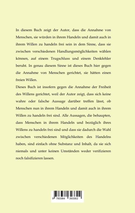 Produktbild: Gegen die Freiheit des Willens