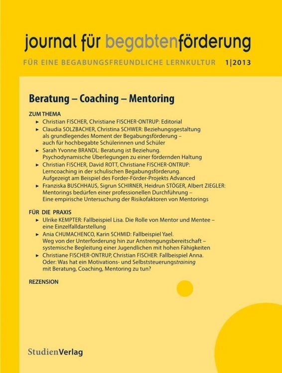 Produktbild: Journal für begabtenförderung 1/2013