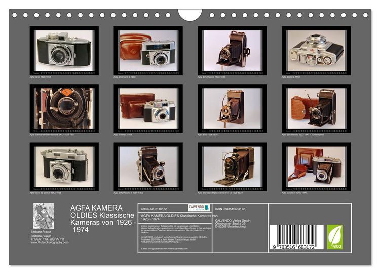 Produktbild: AGFA KAMERA OLDIES Klassische Kameras von 1926 - 1974 (Wandkalender 2026 DIN A4 quer), CALVENDO Monatskalender