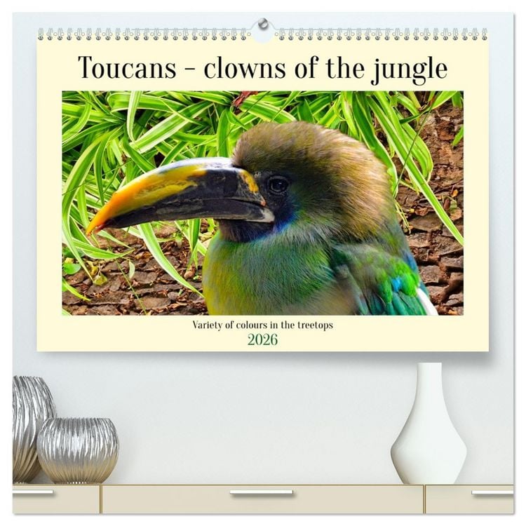 Produktbild: Toucans - clowns of the jungle (High Quality Premium Wall Calendar 2026 DIN A2 landscape),CALVENDO 12 Month Wall Calendar
