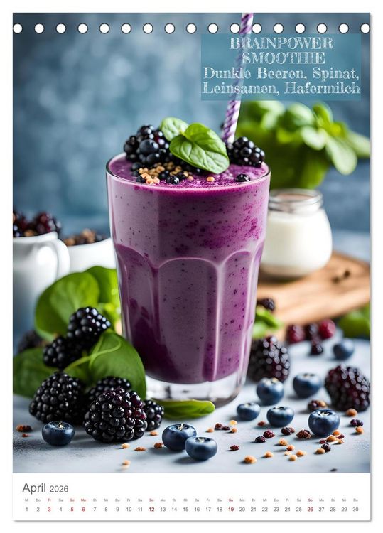 Produktbild: Vitamine im Glas - Gesunde Smoothie Kreationen (Tischkalender 2026 DIN A5 hoch), CALVENDO Monatskalender