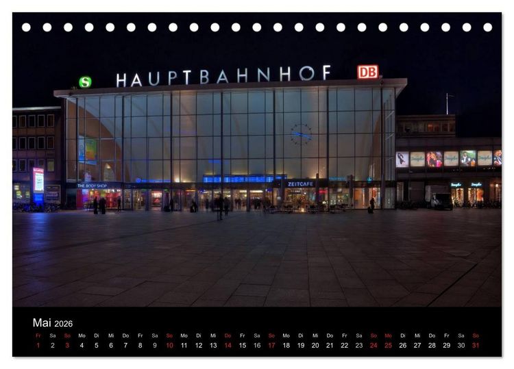 Produktbild: K&ouml;ln bei Nacht (Tischkalender 2026 DIN A5 quer), CALVENDO Monatskalender