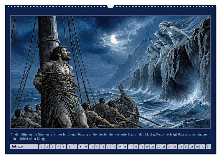 Produktbild: Gegen Sturm und G&ouml;tter: Die Heimkehr des Odysseus (Wandkalender 2027 DIN A2 quer), CALVENDO Monatskalender