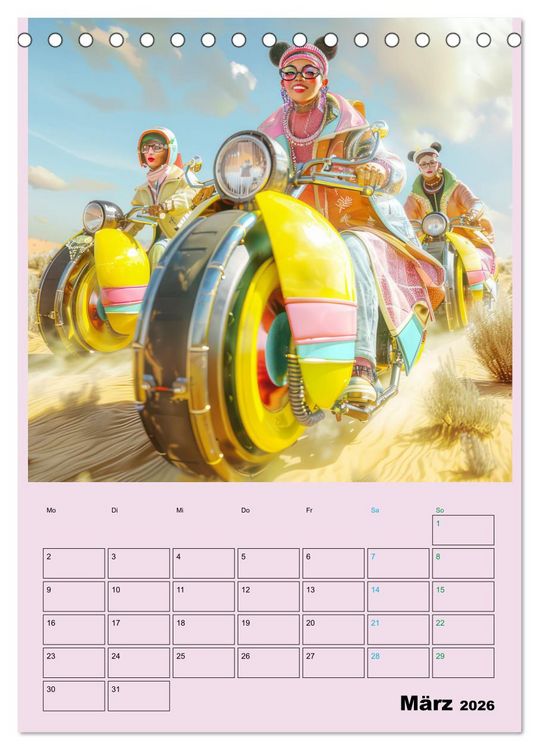 Produktbild: Retro W&uuml;stenfestival - Planer (Tischkalender 2026 DIN A5 hoch), CALVENDO Monatskalender