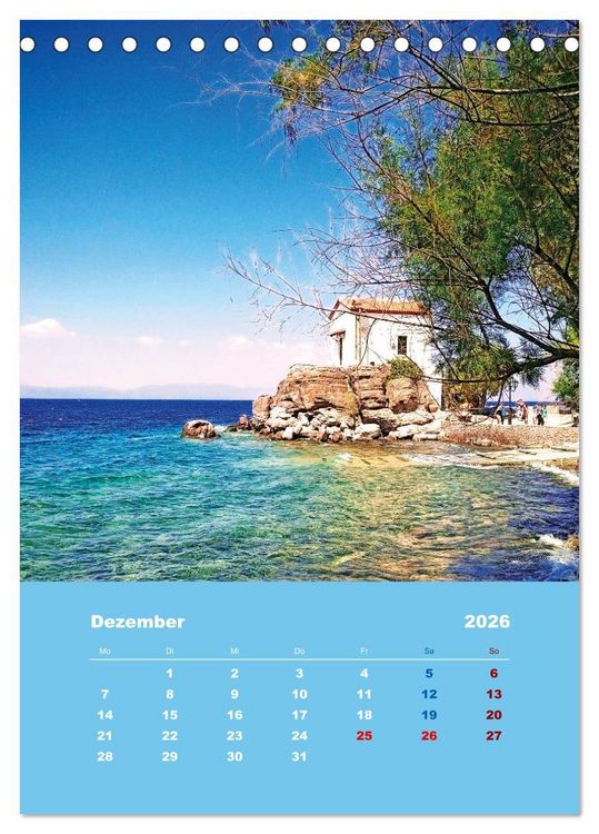 Produktbild: Entdecke die Sch&ouml;nheit der griechischen Insel Lesvos (Tischkalender 2026 DIN A5 hoch), CALVENDO Monatskalender
