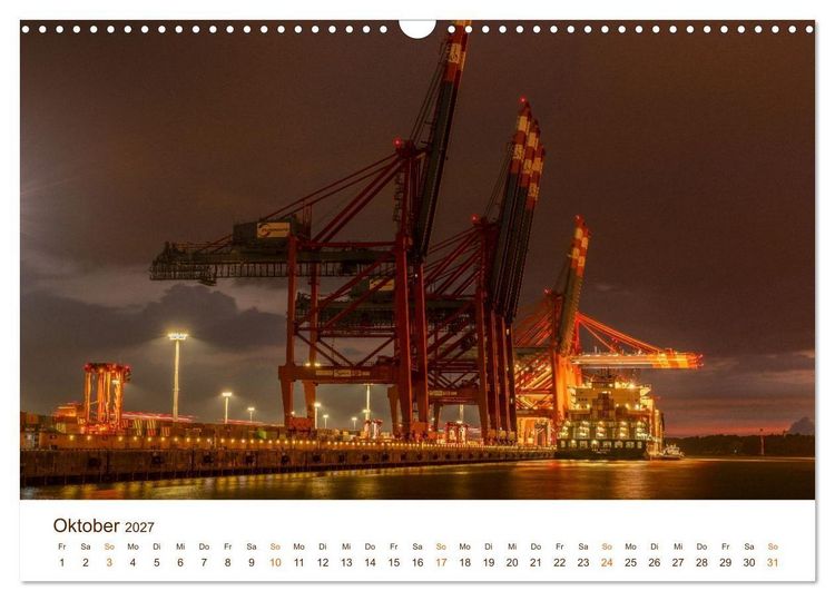 Produktbild: Hamburgs Hafenlichter (Wandkalender 2027 DIN A3 quer), CALVENDO Monatskalender