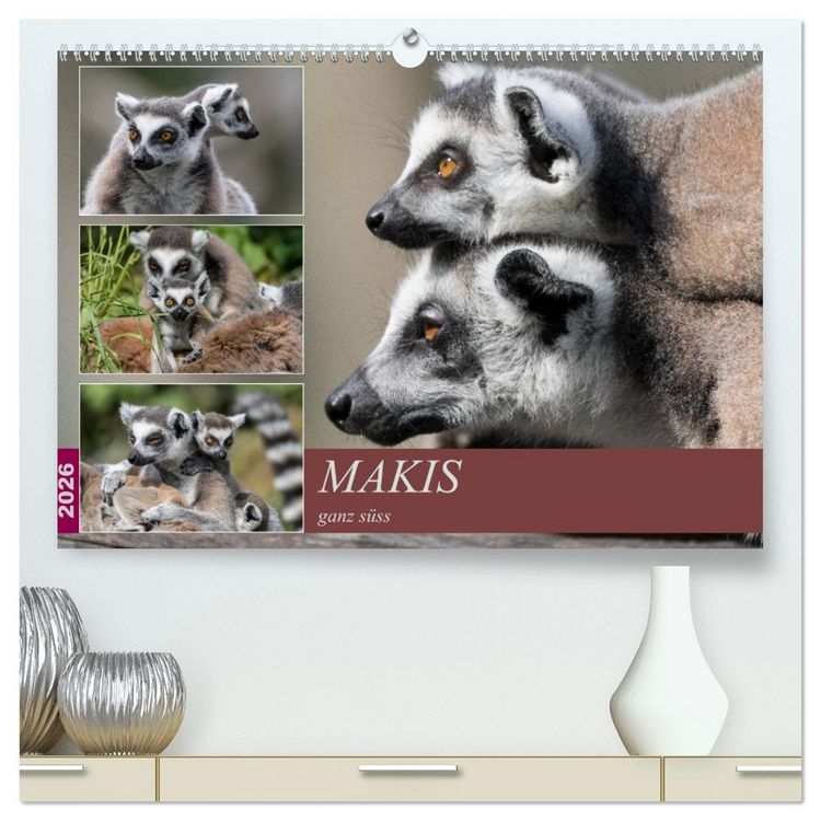 Produktbild: Makis ganz s&uuml;ss (hochwertiger Premium Wandkalender 2026 DIN A2 quer), Kunstdruck in Hochglanz