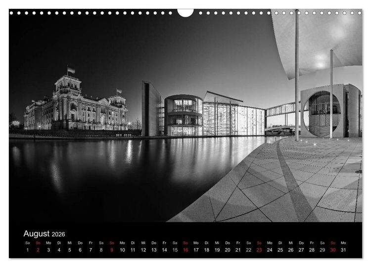 Produktbild: Berlin Monochrome (Wandkalender 2026 DIN A3 quer), CALVENDO Monatskalender