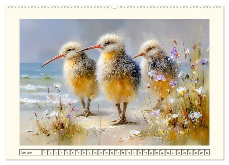 Produktbild: Entz&uuml;ckende Kiwis. Neuseelands kleiner Laufvogel am Meer (hochwertiger Premium Wandkalender 2027 DIN A2 quer), Kunstdruck in Hochglanz