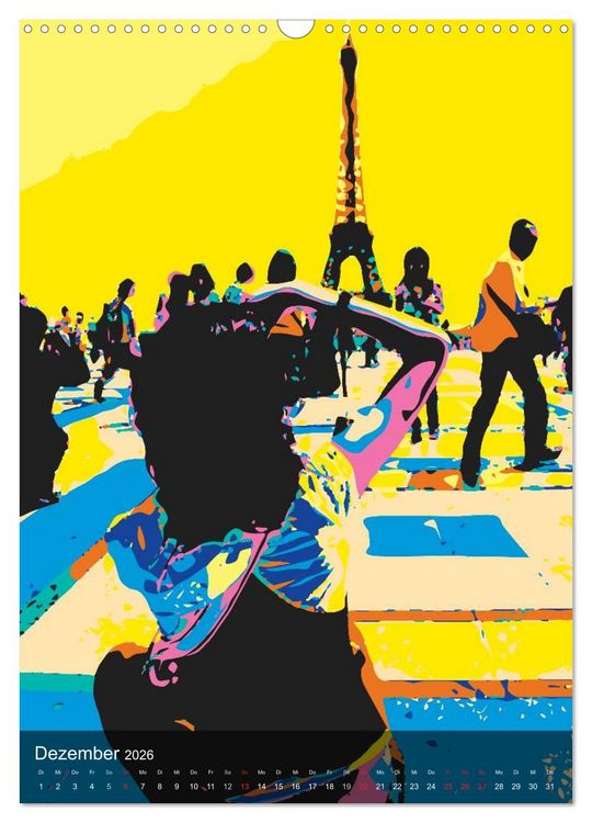 Produktbild: Paris pop-art (Wandkalender 2026 DIN A3 hoch), CALVENDO Monatskalender