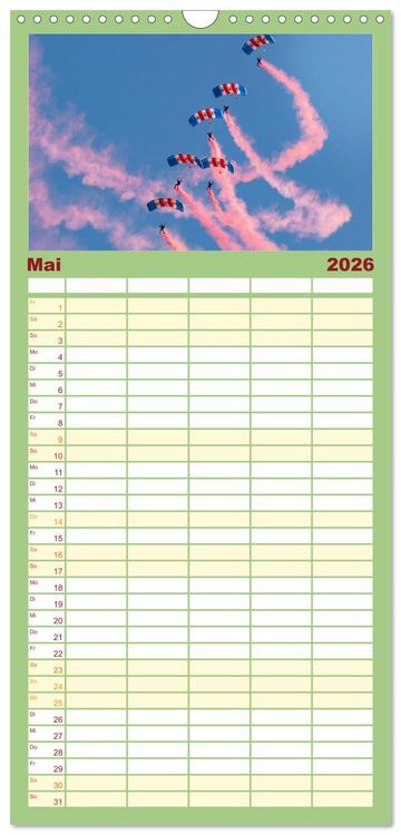 Produktbild: Familienplaner 2026 - Milit&auml;rflieger mit 5 Spalten (Wandkalender, 21 x 45 cm) CALVENDO