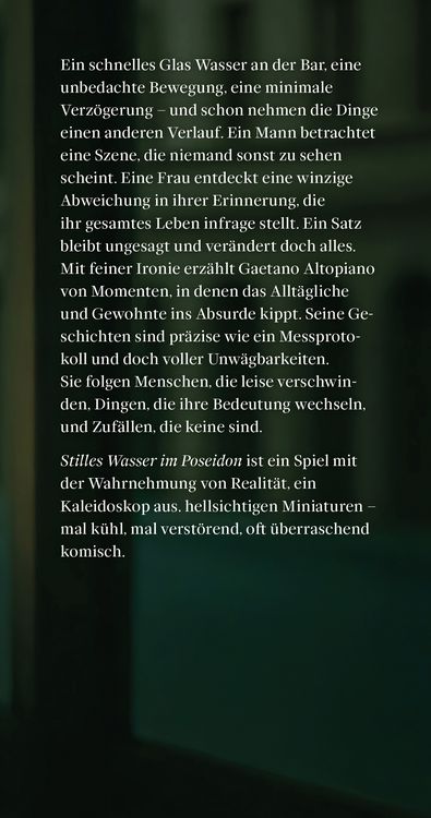 Produktbild: Stilles Wasser im Poseidon