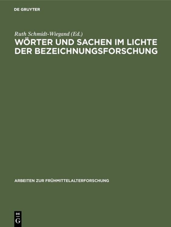 Produktbild: W&ouml;rter und Sachen im Lichte der Bezeichnungsforschung