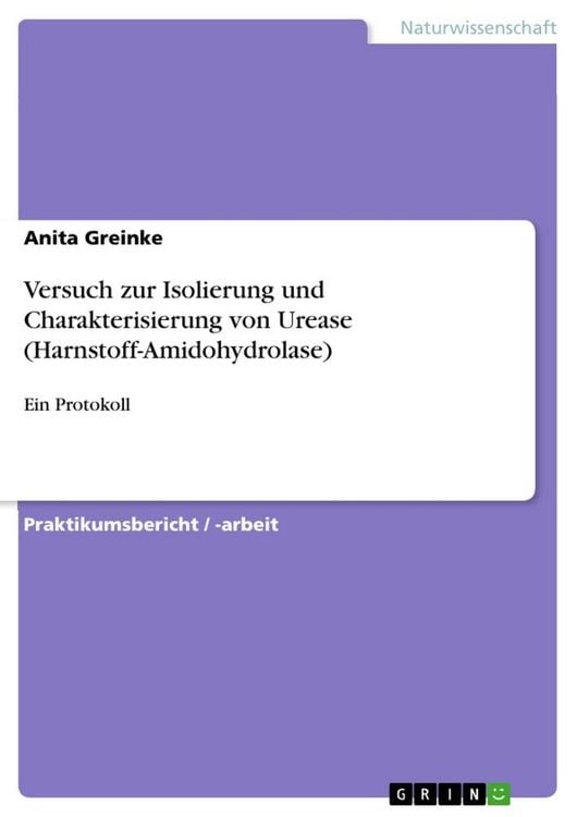 Produktbild: Versuch zur Isolierung und Charakterisierung von Urease (Harnstoff-Amidohydrolase)