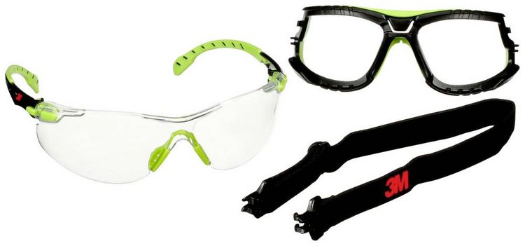 Produktbild: 3M Solus S1201SGAF-TSKT Schutzbrille mit Antibeschlag-Schutz Gr&uuml;n, Schwarz