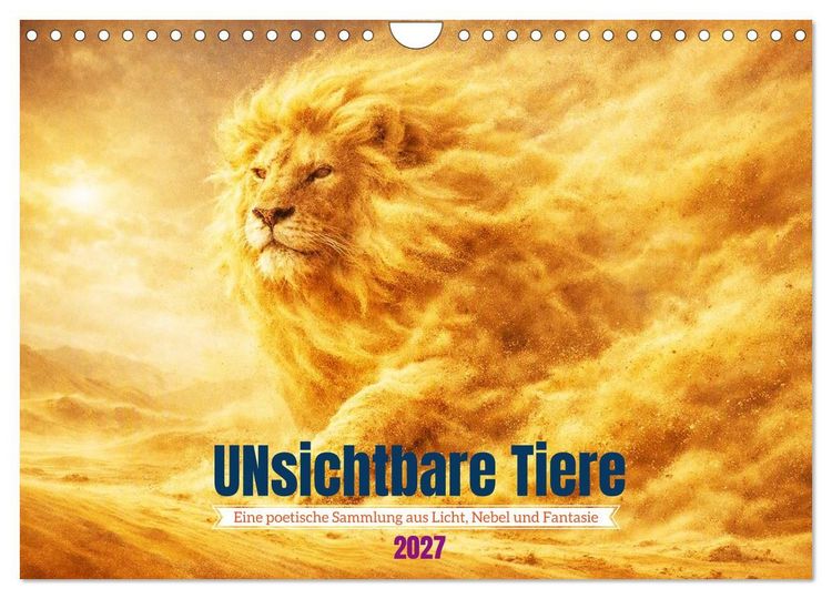 Produktbild: UNsichtbare Tiere - Eine poetische Sammlung aus Licht, Nebel und Fantasie (Wandkalender 2027 DIN A4 quer), CALVENDO Monatskalender