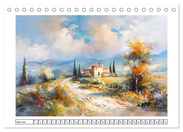 Produktbild: Toskana bis Provence (Tischkalender 2026 DIN A5 quer), CALVENDO Monatskalender