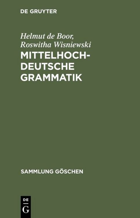 Produktbild: Mittelhochdeutsche Grammatik
