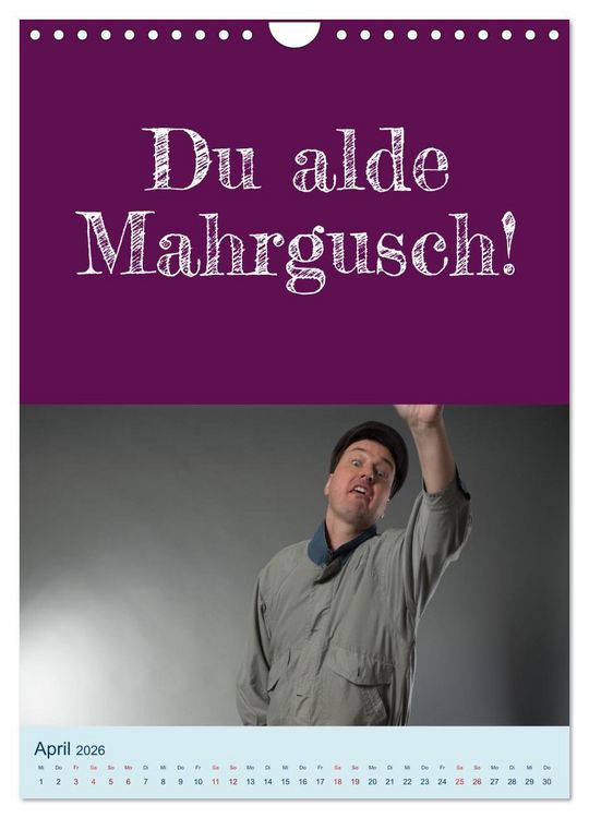 Produktbild: Erzgebirgischer Mundartkalender (Wandkalender 2026 DIN A4 hoch), CALVENDO Monatskalender