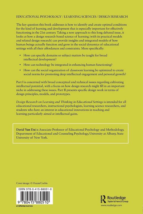 Produktbild: Design Research on Learning and Thinking in Educational Settings