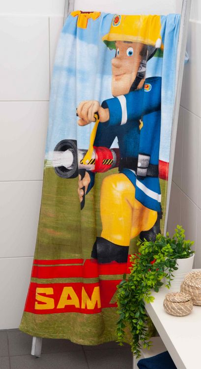Produktbild: Feuerwehrmann Sam 6170401516 - Velourstuch, 75x150 cm, 100% Baumwolle