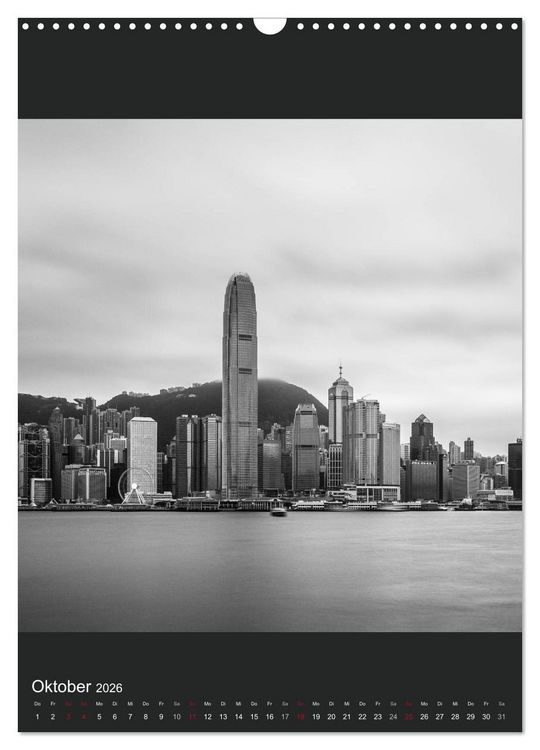 Produktbild: Hongkong schwarzwei&szlig; (Wandkalender 2026 DIN A3 hoch), CALVENDO Monatskalender