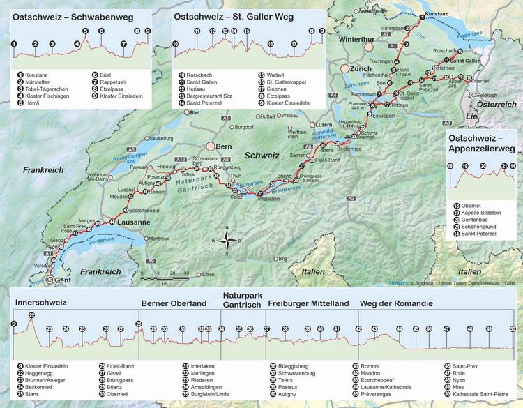 Produktbild: Schweiz: Jakobsweg vom Bodensee zum Genfersee
