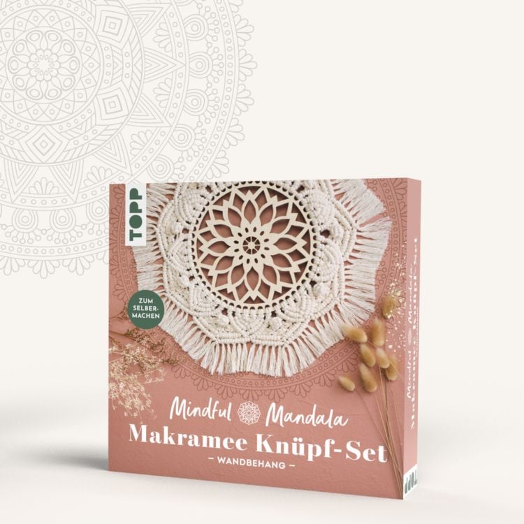 Produktbild: Mindful Mandala - Makramee-Kn&uuml;pf-Set: Wandbehang. Mit Anleitung und Material zum Selberkn&uuml;pfen