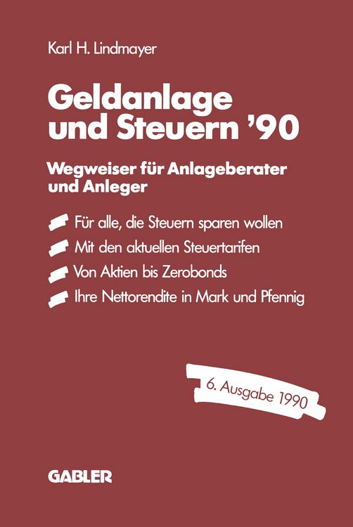 Produktbild: Geldanlage und Steuern &prime;90