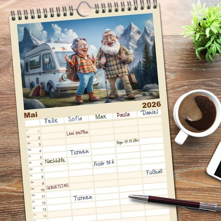 Produktbild: Familienplaner 2026 - Alt, aber nicht leise mit 5 Spalten (Wandkalender, 21 x 45 cm) CALVENDO