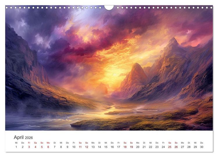 Produktbild: Farben und Licht - Landschaftsmalerei im Jahreskreis (Wandkalender 2026 DIN A3 quer), CALVENDO Monatskalender
