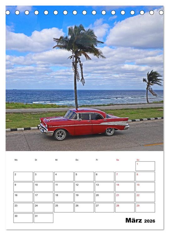 Produktbild: KARIBIK Oldtimer auf Kuba (Tischkalender 2026 DIN A5 hoch), CALVENDO Monatskalender
