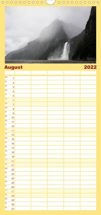 Produktbild: Familienplaner Neuseeland - Attraktiver S&uuml;den (Wandkalender 2022 , 21 cm x 45 cm, hoch)