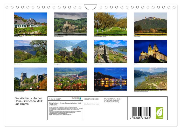 Produktbild: Die Wachau - An der Donau zwischen Melk und Krems (Wandkalender 2026 DIN A4 quer), CALVENDO Monatskalender