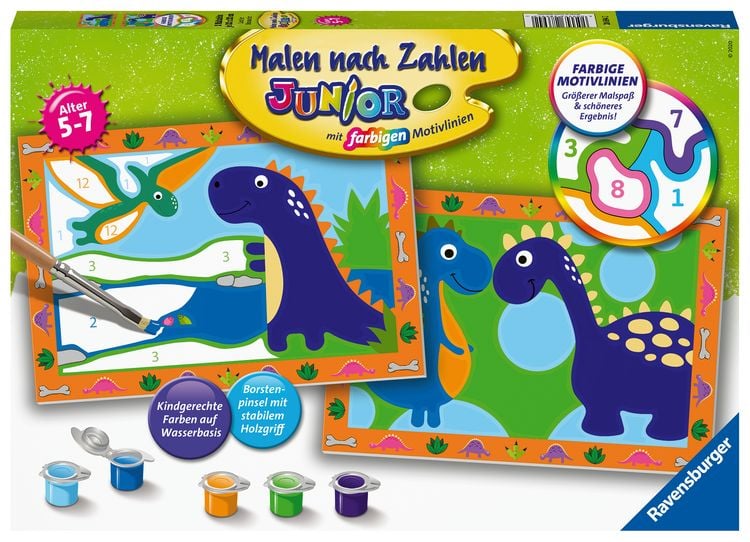 Produktbild: CreArt, Malen nach Zahlen Junior - Land der Dinosaurier
