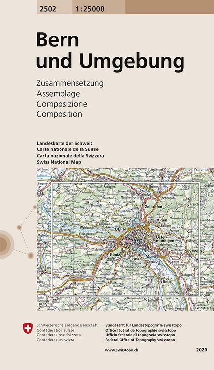 Produktbild: Swisstopo 1 : 25 000 Bern und Umgebung