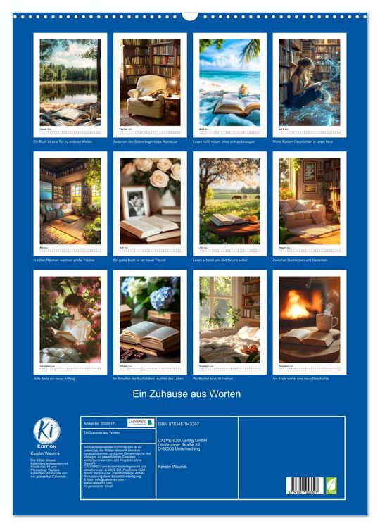 Produktbild: Ein Zuhause aus Worten (Wandkalender 2026 DIN A2 hoch), CALVENDO Monatskalender
