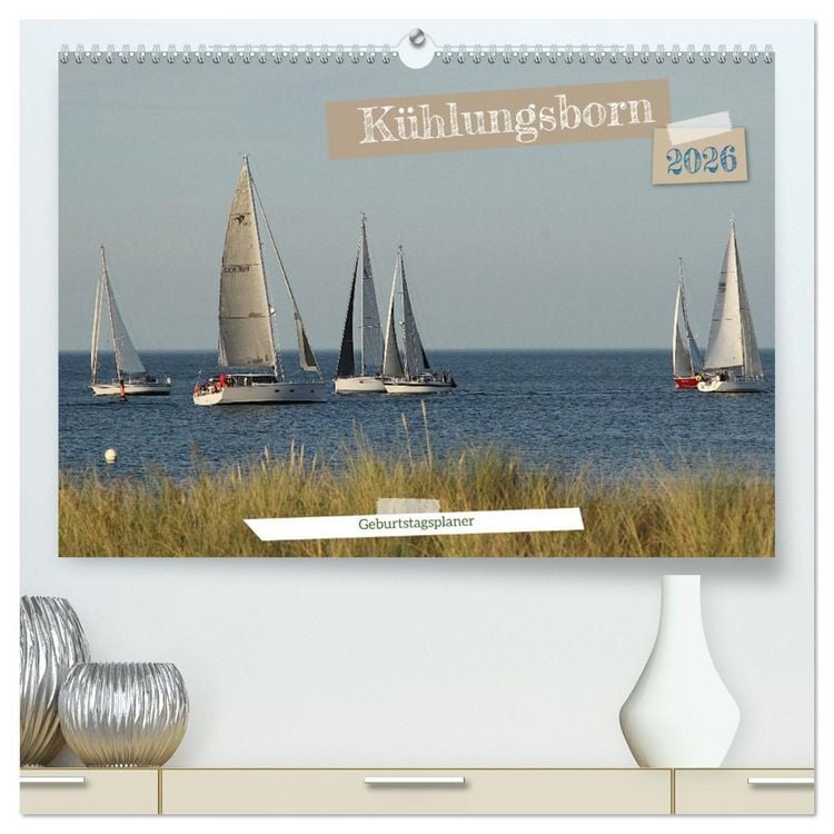 Produktbild: K&uuml;hlungsborn Geburtstagsplaner (hochwertiger Premium Wandkalender 2026 DIN A2 quer), Kunstdruck in Hochglanz
