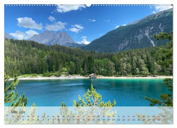 Produktbild: Alpenauszeit - Die Bergh&uuml;tten unserer Alpen (hochwertiger Premium Wandkalender 2026 DIN A2 quer), Kunstdruck in Hochglanz